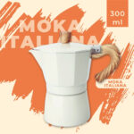 Cafetera Italiana Moka 6 tazas 300ml Blanca
